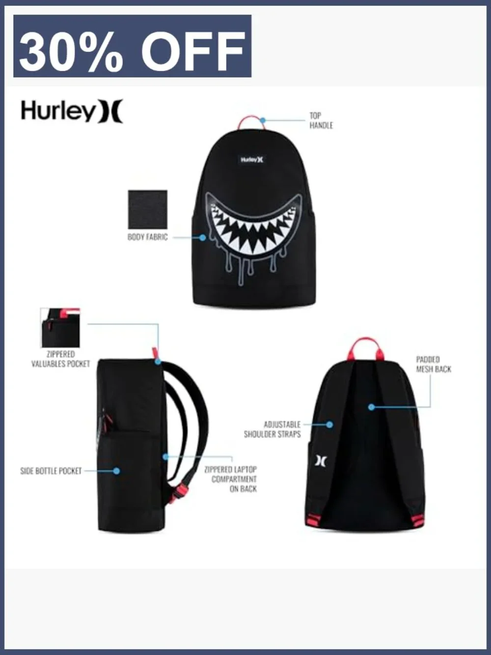 Unisex Graphic Backpack with Laptop Pocket, Durable Polyester, School